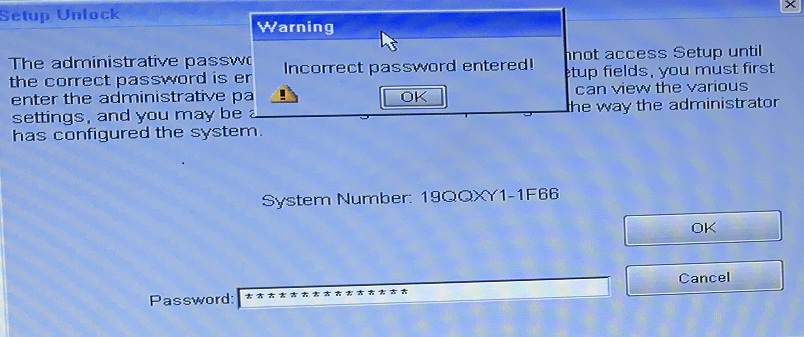 Dell 1F66 master password
