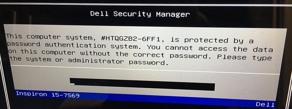 dell 6FF1 bios master password