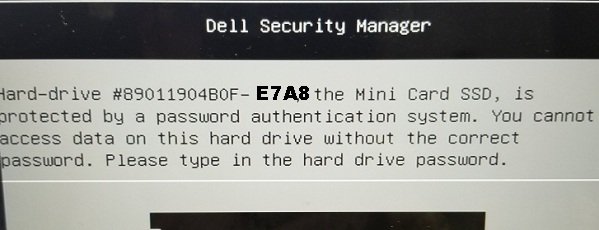 Dell E7A8 HDD Password