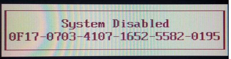 Fujitsu system disable ( 6X4 chars )